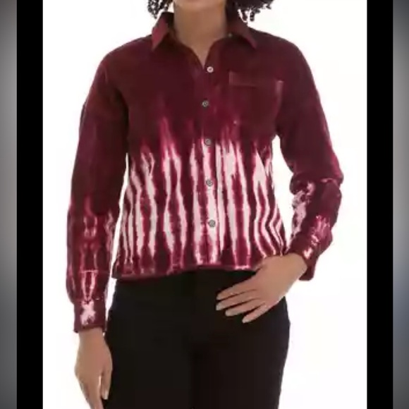 True Craft corduroy Magenta and White Button Down Jacket Large - Picture 1 of 3